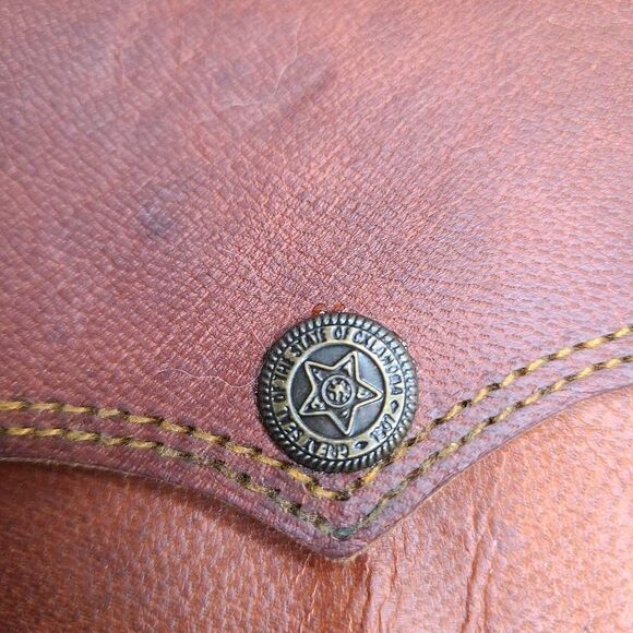Great Seal Of The State Of Oklahoma Vintage Leather Saddlebag‎ Crossbody Purse - Picture 8 of 15